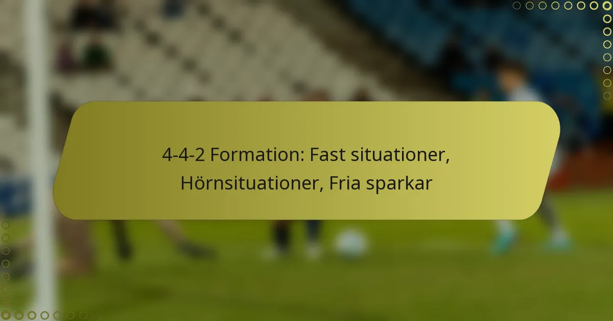 4-4-2 Formation: Fast situationer, Hörnsituationer, Fria sparkar