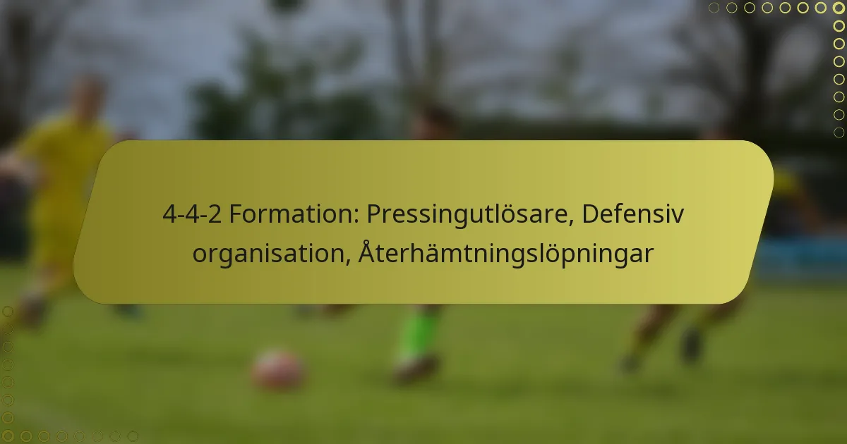 4-4-2 Formation: Pressingutlösare, Defensiv organisation, Återhämtningslöpningar