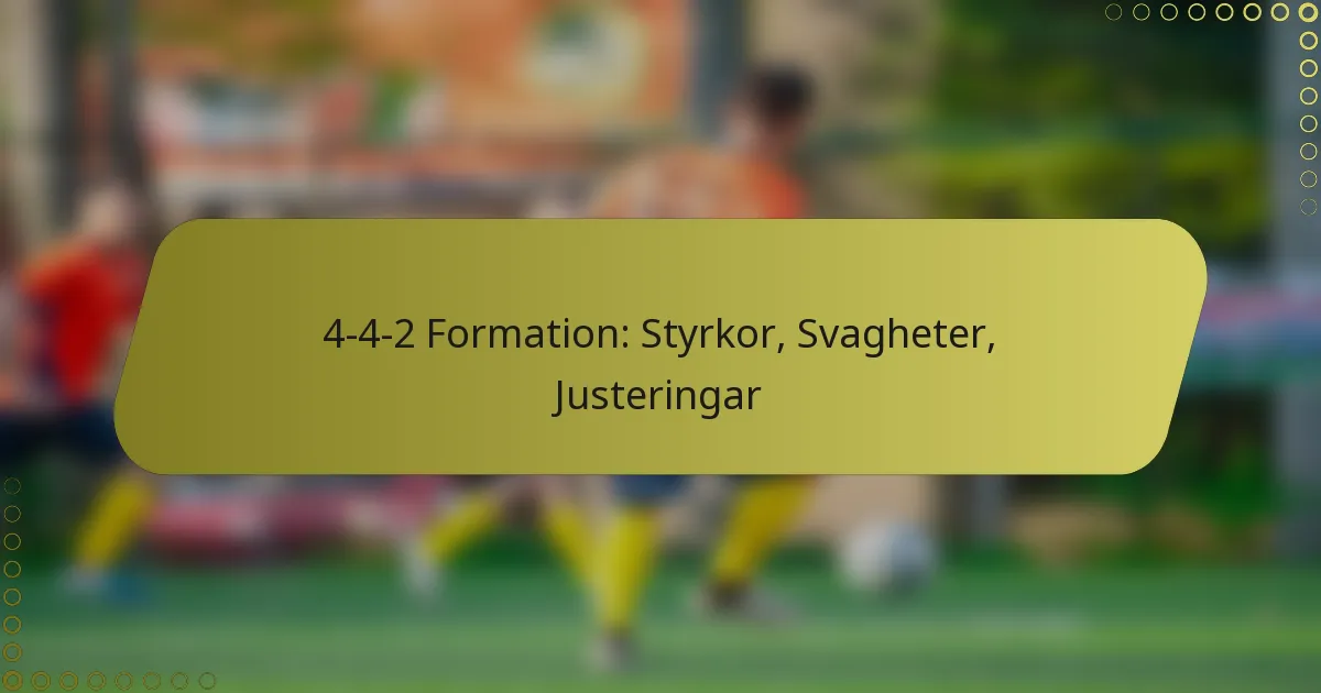 4-4-2 Formation: Styrkor, Svagheter, Justeringar