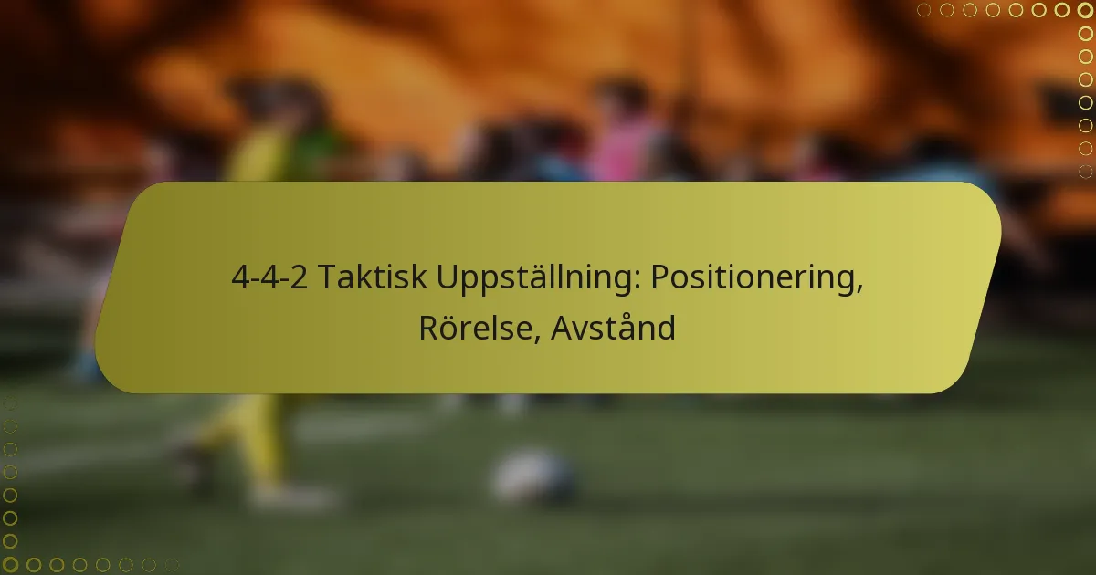 4-4-2 Taktisk Uppställning: Positionering, Rörelse, Avstånd