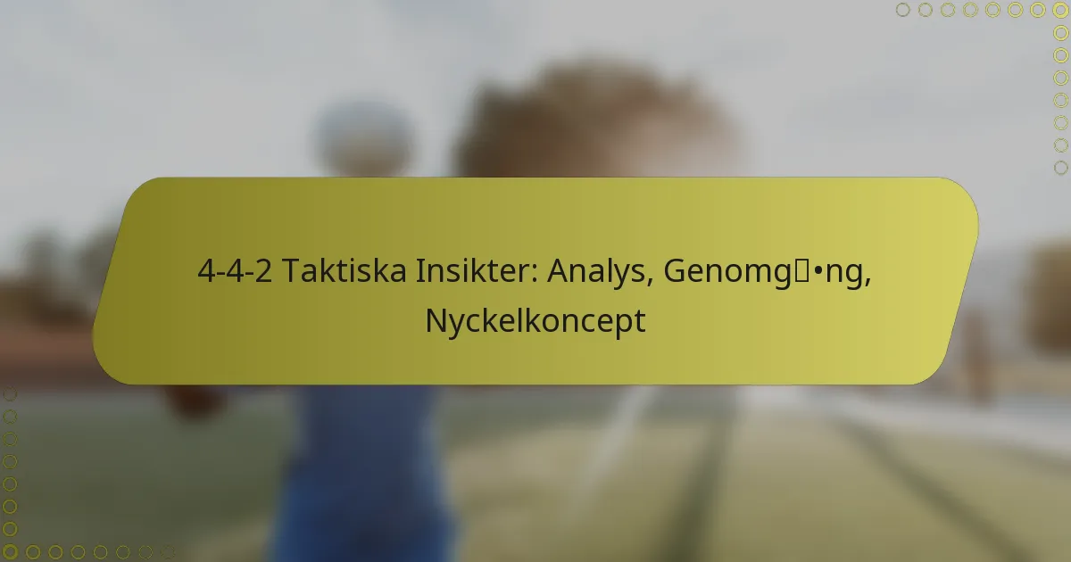 4-4-2 Taktiska Insikter: Analys, Genomgång, Nyckelkoncept